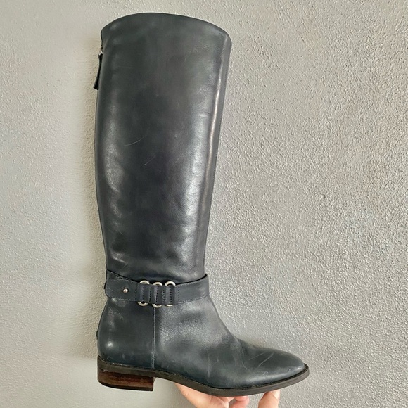 Nine West Shoes - Nine West Leather Boots Size 6.5 Tall Riding Boots Soft Black Soft Chic Work